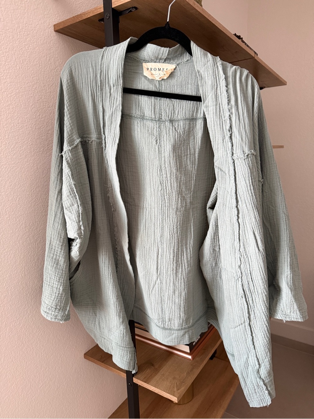 Promesa 100% Cotton Gauze Open Front Cardigan